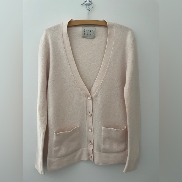 100% Cashmere ‘Jumper 1234’ Blush Cardigan - Picture 2 of 6